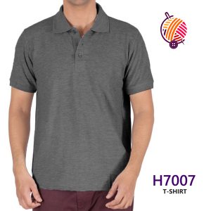 Black Melange T-Shirt 7007-Polo-T-shirts-Collar-T-shirts-in-hyderabad
